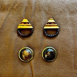 Set of statement earrings.